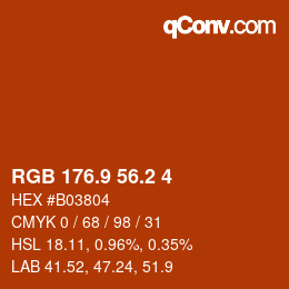 カラーコード: RGB 176.9 56.2 4 | qconv.com