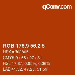 Color code: RGB 176.9 56.2 5 | qconv.com