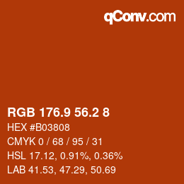 カラーコード: RGB 176.9 56.2 8 | qconv.com
