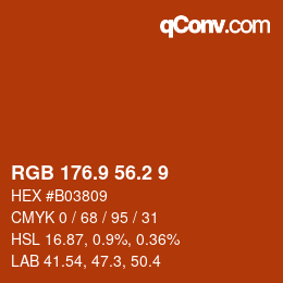 Color code: RGB 176.9 56.2 9 | qconv.com