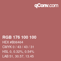 Color code: RGB 176 100 100 | qconv.com