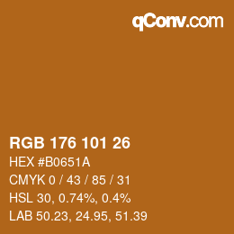 Color code: RGB 176 101 26 | qconv.com