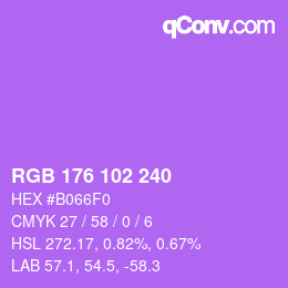 Color code: RGB 176 102 240 | qconv.com