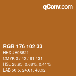 Color code: RGB 176 102 33 | qconv.com