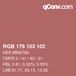 Color code: RGB 176 103 102 | qconv.com