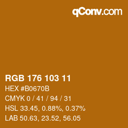 Color code: RGB 176 103 11 | qconv.com