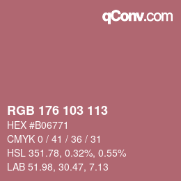 Color code: RGB 176 103 113 | qconv.com