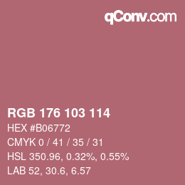 カラーコード: RGB 176 103 114 | qconv.com