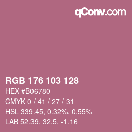 カラーコード: RGB 176 103 128 | qconv.com