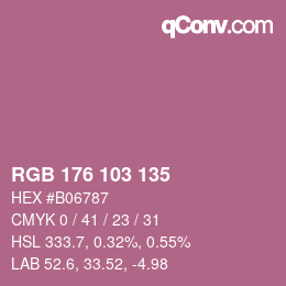 Color code: RGB 176 103 135 | qconv.com