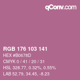 Color code: RGB 176 103 141 | qconv.com