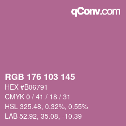 Color code: RGB 176 103 145 | qconv.com