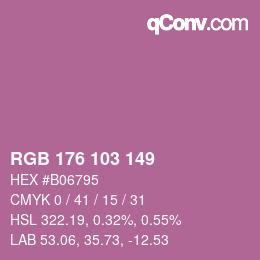 Color code: RGB 176 103 149 | qconv.com
