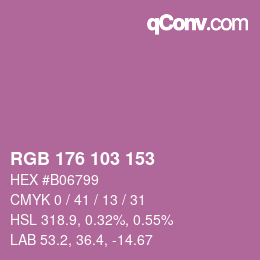 Color code: RGB 176 103 153 | qconv.com