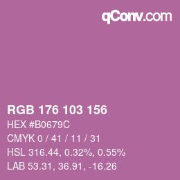 カラーコード: RGB 176 103 156 | qconv.com