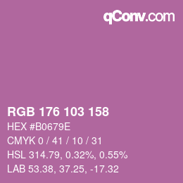 Color code: RGB 176 103 158 | qconv.com