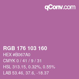 Code couleur: RGB 176 103 160 | qconv.com