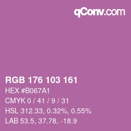 Color code: RGB 176 103 161 | qconv.com