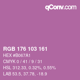 Color code: RGB 176 103 161 | qconv.com