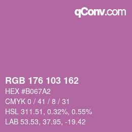 カラーコード: RGB 176 103 162 | qconv.com