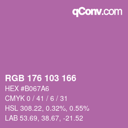 カラーコード: RGB 176 103 166 | qconv.com