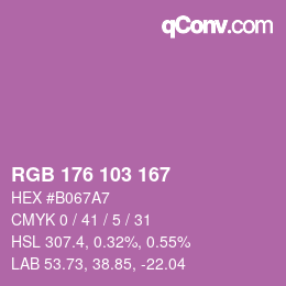 Color code: RGB 176 103 167 | qconv.com