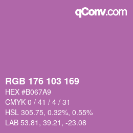 カラーコード: RGB 176 103 169 | qconv.com