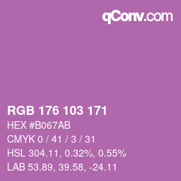 Color code: RGB 176 103 171 | qconv.com