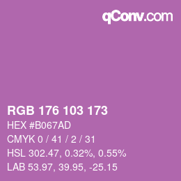 Color code: RGB 176 103 173 | qconv.com