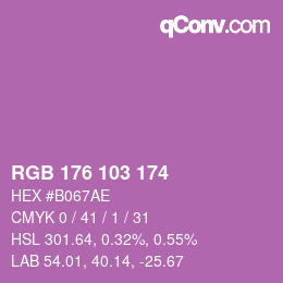 Color code: RGB 176 103 174 | qconv.com