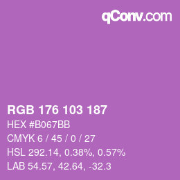 Color code: RGB 176 103 187 | qconv.com