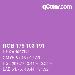 カラーコード: RGB 176 103 191 | qconv.com