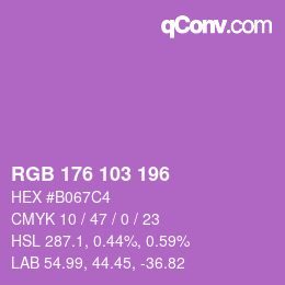 Color code: RGB 176 103 196 | qconv.com