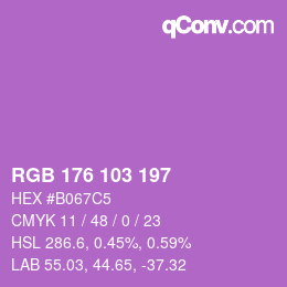 カラーコード: RGB 176 103 197 | qconv.com