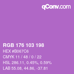 Color code: RGB 176 103 198 | qconv.com