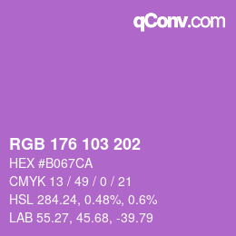 カラーコード: RGB 176 103 202 | qconv.com