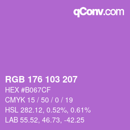 Color code: RGB 176 103 207 | qconv.com