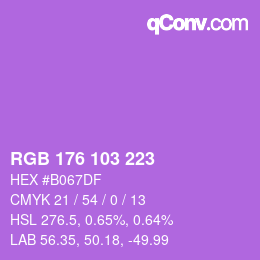 Color code: RGB 176 103 223 | qconv.com