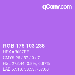 カラーコード: RGB 176 103 238 | qconv.com