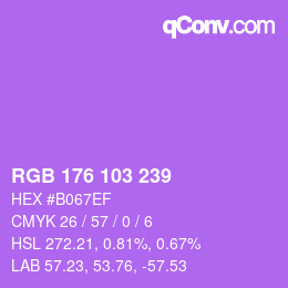 颜色代码: RGB 176 103 239 | qconv.com