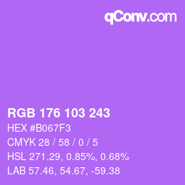 Color code: RGB 176 103 243 | qconv.com