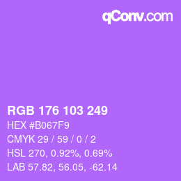 カラーコード: RGB 176 103 249 | qconv.com