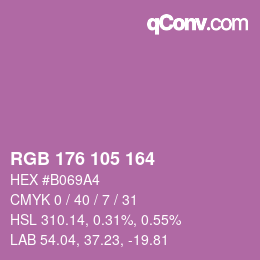Farbcode: RGB 176 105 164 | qconv.com