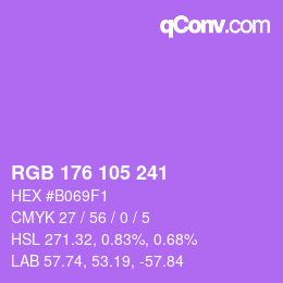 Color code: RGB 176 105 241 | qconv.com