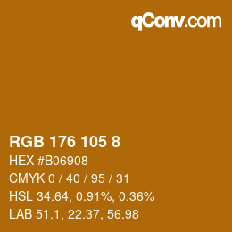 颜色代码: RGB 176 105 8 | qconv.com