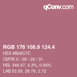 カラーコード: RGB 176 108.8 124.4 | qconv.com