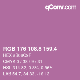 カラーコード: RGB 176 108.8 159.4 | qconv.com