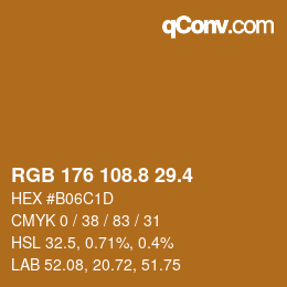 カラーコード: RGB 176 108.8 29.4 | qconv.com