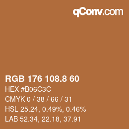 カラーコード: RGB 176 108.8 60 | qconv.com