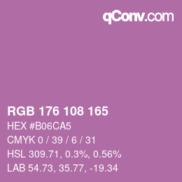 Color code: RGB 176 108 165 | qconv.com